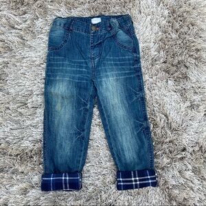 Boys Mud Pie Reverse Flannel Jeans